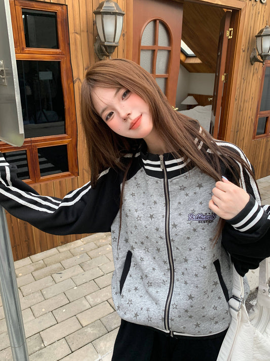 【ユニセックス】スターグラフィック ラグランスリーブ・トラックジャケット / rejio